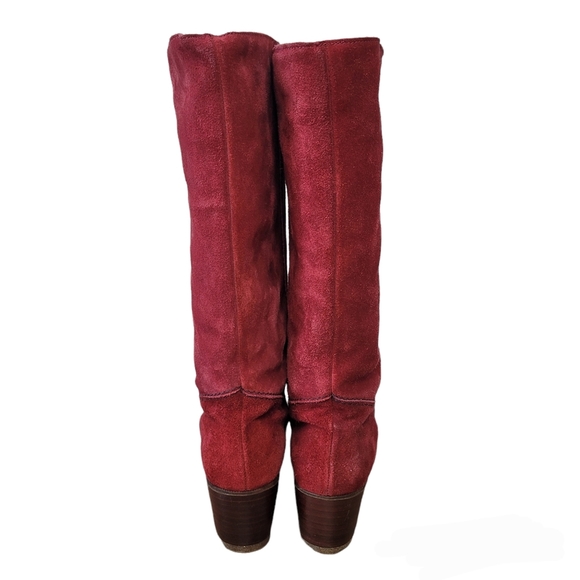 Vintage wine red suede boots with sherpa lining size 8 - Picture 5 of 9